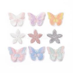 Gorgecraft 90Pcs 9 Color Computerized Embroidery Polyester Cloth Iron On/Sew On Patches, Costume Accessories, Butterfly & Star, Mixed Color, 41~45x46~55x1mm, 10Pcs/Color, 9 Color, 90Pcs(DIY-GF0004-37)