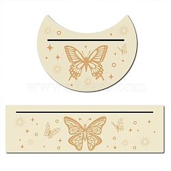 Gorgecraft 2Pcs 2 Style Natural Wood Card Stand for Tarot, Display Stand for Witch Divination Tools, Butterfly Pattern, 1pc/style(DJEW-GF0001-24)