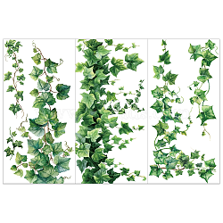 3 Sheets 3 Styles PVC Waterproof Decorative Stickers, Self Adhesive Decals for Furniture Decoration, Leaf, 300x150mm, 1 sheet/style(DIY-WH0404-044)