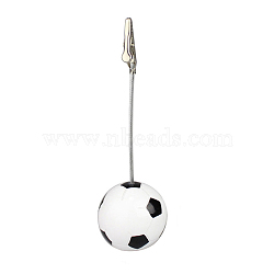 Resin Name Card Holder, Photo Memo Holder, with Iron Alligator Clips, Football, White, 122mm(OFST-PW0002-084A)