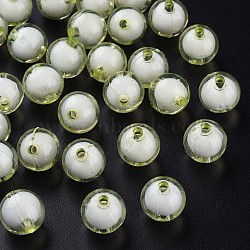 Transparent Acrylic Beads, Bead in Bead, Round, Light Green, 11.5x11mm, Hole: 2mm, about 520pcs/500g(TACR-S152-16A-728)