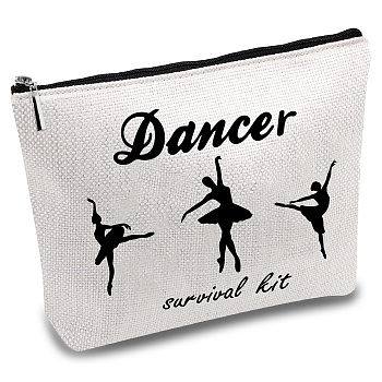 Nurse Theme Polycotton Custom Canvas Stroage Bags,  Metal Zipper Pouches, Rectangle, Dance, 18x25cm