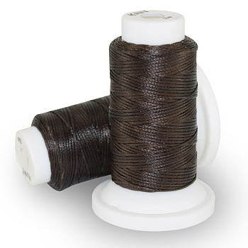 Flat Waxed Polyester Cord, for Leather Sewing Stitching, Coffee, 0.8mm, about 54.68 yards(50m)/roll