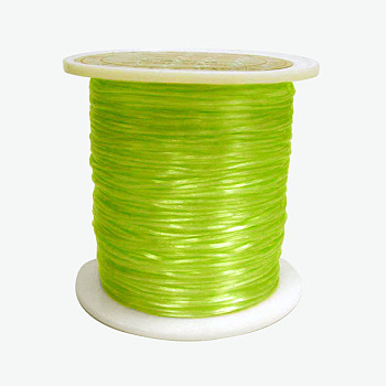 Flat Elastic Crystal String, Elastic Beading Thread, for Stretch Bracelet Making, Dyed, Light Green, 0.8mm, about 9.84~10.93 yards(9~10m)/roll