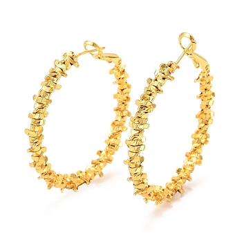 Brass Hoop Earrings, Long-Lasting Plated, Round Ring, Real 18K Gold Plated, 41x5mm, Pin: 0.6mm