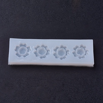 Food Grade Silicone Molds, Resin Casting Molds, For UV Resin, Epoxy Resin Jewelry Making, Flower, White, 34x109x9mm, Inner Size: 22mm