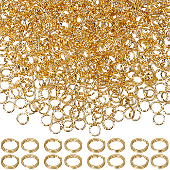 500Pcs 304 Stainless Steel Split Rings, Double Loops Jump Rings, Real 18K Gold Plated, 24 Gauge, 5x1mm, Inner Diameter: 4mm, Single Wire: 0.5mm