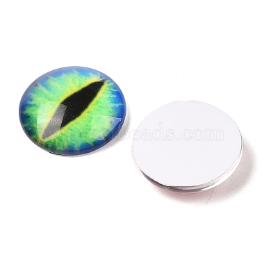 Cabochons de verre demi-rond / dôme en verre imprimé œil de dragon(X-GGLA-A002-20mm-AB)-2