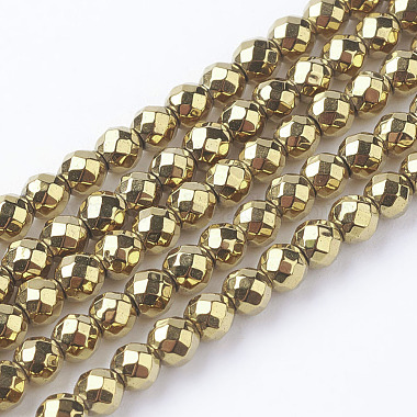 3mm Gold Round Non-magnetic Hematite Beads
