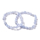 Bracelets élastiques à perles en agate bleu naturel(BJEW-F414-02B-12)-1