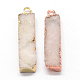 Electroplated Natural & Dyed Druzy Agate Pendants(G-N0167-026)-1