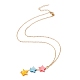 Ожерелье с подвеской в виде звезды из натуральной раковины с 304 цепочкой из нержавеющей стали для женщин(NJEW-C016-11G)-2