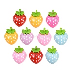 Opaque Resin Imitation Fruit Cabochons, Strawberry, Mixed Color, 27x21x7mm(RESI-B048-03)
