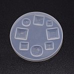 DIY Pendant Silicone Molds, for Earring Makings, Resin Casting Pendant Molds, For UV Resin, Epoxy Resin Jewelry Making, Round & Rhombus, White, 60x6mm, Inner Diameter: 5~12x5~12mm(DIY-TAC0013-28)