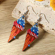 American Independence Day Ice Cream Wood Dangle Earrings, Independence Day Earrings, Colorful(YF8853-2)