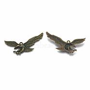 Zinc Alloy Pendant, Cadmium Free & Lead Free, Eagle/Hawk Charm, Antique Bronze & Green Patina, 24x50x3mm, Hole: 2mm(X-PALLOY-R065-005-LF)