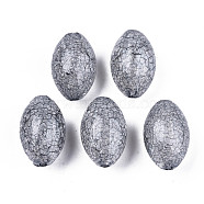 Transparent Crackle Acrylic Beads, Oval, Gainsboro, 19.5x13mm, Hole: 2mm, about 254pcs/500g(CACR-N003-36A)