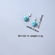 Handmade Fashion Gemstone Stainless Steel Bead Earrings Accessories for Autumn/Winter, Platinum, 21x8mm(VH6205-12)