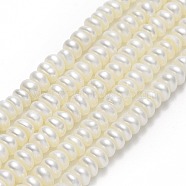 Natural Cultured Freshwater Pearl Beads Strands, Round, Linen, 4.5~5x4.5~5x2.5mm, Hole: 0.5mm, about 141~143pcs/strand, 15.75~15.97''(40~40.5cm)(PEAR-A005-04B-01)