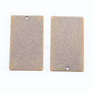 Metal Tags, Brass Stamping Blank Tag Pendants, Rectangle, Antique Bronze, 32x18x0.5mm, Hole: 1mm(KK-N0001-05AB)