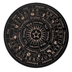 Wood Pendulum Board, Dowsing Divination Board, for Witchcraft Wiccan Altar Supplies, Flat Round, Constellation, 150x3mm(PW-WG13947-03)