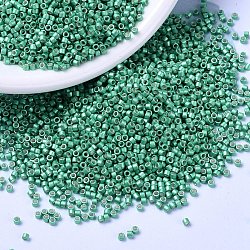 MIYUKI Delica Beads, Cylinder, Japanese Seed Beads, 11/0, (DB1182) Galvanized Semi-Frosted Dark Mint, 1.3x1.6mm, Hole: 0.8mm, about 2000pcs/10g(X-SEED-J020-DB1182)