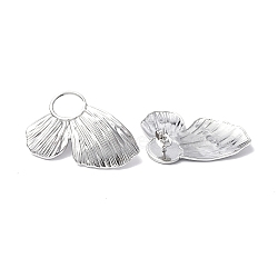 304 Stainless Steel Stud Earring Findings, Butterfly with Oval Tray Earring Settings, with Ear Nuts, Stainless Steel Color, Tray: 10x8mm, 37.5x24x2.8mm, Pin: 0.7mm(STAS-F286-06B-P)
