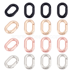 16Pcs 4 Colors Alloy Spring Gate Rings, Oval, Mixed Color, 21x14x4mm, 4pcs/color(FIND-PH0009-48)