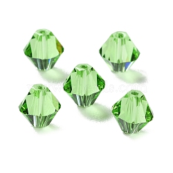 K9 Glass, Imitation Austrian Crystal Beads, Faceted, Bicone, Light Green, 6x6x6mm, Hole: 0.9mm(GLAA-R001-08-06)