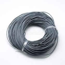 Spray Painted Cowhide Leather Cords, Gray, 1.5mm, about 100yards/bundle(300 feet/bundle)(WL-R001-1.5mm-06)