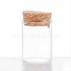 Mini High Borosilicate Glass Bottle Bead Containers, Wishing Bottle, with Cork Stopper, Column, Clear, 4x3cm, Capacity: 15ml(0.51fl. oz)(BOTT-PW0001-262A)