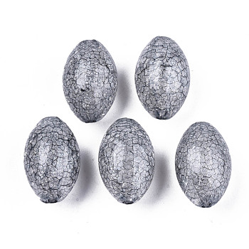 Transparent Crackle Acrylic Beads, Oval, Gainsboro, 19.5x13mm, Hole: 2mm, about 254pcs/500g