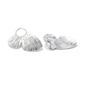 304 Stainless Steel Stud Earring Findings, Butterfly with Oval Tray Earring Settings, with Ear Nuts, Stainless Steel Color, Tray: 10x8mm, 37.5x24x2.8mm, Pin: 0.7mm