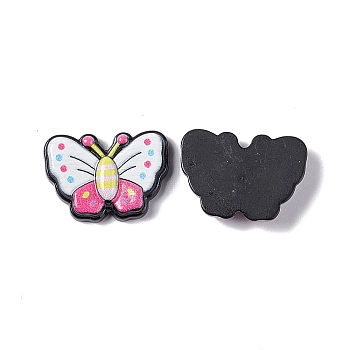 Opaque Resin Cabochons, Butterfly, White, 17x24x4.5mm