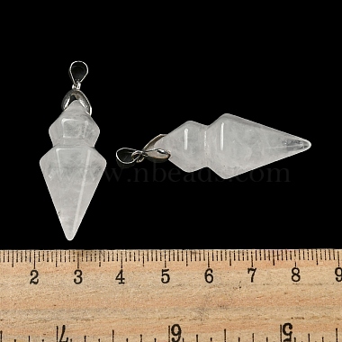 Natural Quartz Crystal Pointed Pendants(G-F766-08AS-08)-3