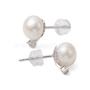 Natural Pearl Ear Studs(EJEW-P286-54P)-2