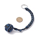 Polyester & Spandex Cord Ropes Braided Wood Ball Keychain(KEYC-JKC00589-02)-3