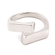 925 Sterling Silver Rectangle Cuff Open Rings for Women Men(RJEW-P105-03S)-2