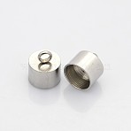 Tarnish Resistant 304 Stainless Steel Cord Ends, End Caps, Stainless Steel Color, 13x11mm, Hole: 3mm, Inner diameter: 10mm(STAS-N034-02)
