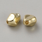 Brass Beads, Nuggets, Golden, 6x5x4mm, Hole: 1.2mm(KK-WH0044-164A)