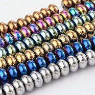 Rondelle Electroplated Non-magnetic Synthetic Hematite Bead Strands, Mixed Color, 10x6mm, Hole: 2mm, about 68pcs/strand, 15.7 inch(G-M232-13)