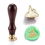 DIY Scrapbook, Brass Wax Seal Stamp and Wood Handle Sets, Animal Pattern, 8.6cm, Stamps: 20.5x22x14mm, Handle: 78.5x22mm(AJEW-I063-05)