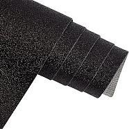 Paillette Imitation Leather Fabric, for Garment Accessories, Black, 135x30x0.08cm(DIY-WH0221-26A)