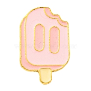 Food Theme Enamel Pin, Golden Alloy Brooch for Backpack Clothes, Ice Cream, 28x17.5x1.5mm(JEWB-H011-03G-11)