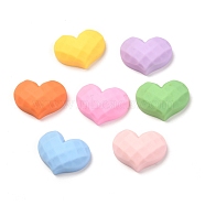 Opaque Resin Cabochons, Textured Heart, Mixed Color, 19x24.5x8.5mm(CRES-O004-03)