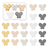 BENECREAT 30Pcs 5 Colors Brass Pendants, Stamping Blank Tag, Butterfly, Mixed Color, 18x21x0.5mm, Hole: 1.5mm(KK-BC0001-74)