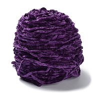 Wool Chenille Yarn, Velvet Cotton Hand Knitting Threads, for Baby Sweater Scarf Fabric Needlework Craft, Purple, 5mm, 95~100g/skein(PW22070170875)