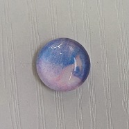 Glass Cabochons, Flat Round with Deer Pattern, Colorful, 12x4mm, 117pcs/bag(GLAA-WH0025-30J)