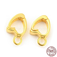 925 Sterling Silver Hinged Pendant Bails, Enhancer Shortener Bails with Loops, Long-Lasting Plated, with 925 Stamp, Real 18K Gold Plated, 8x13x3mm, Hole: 2mm(FIND-B026-01G)