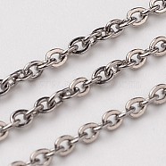 3.28 Feet 304 Stainless Steel Rolo Chains, Belcher Chain, Soldered, Stainless Steel Color, 2x1.5mm(X-CHS-L015-30)